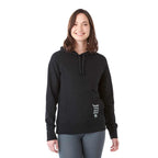 Argus Eco Fleece Pullover Hoodie for Women Transfer - Black - Front On Model