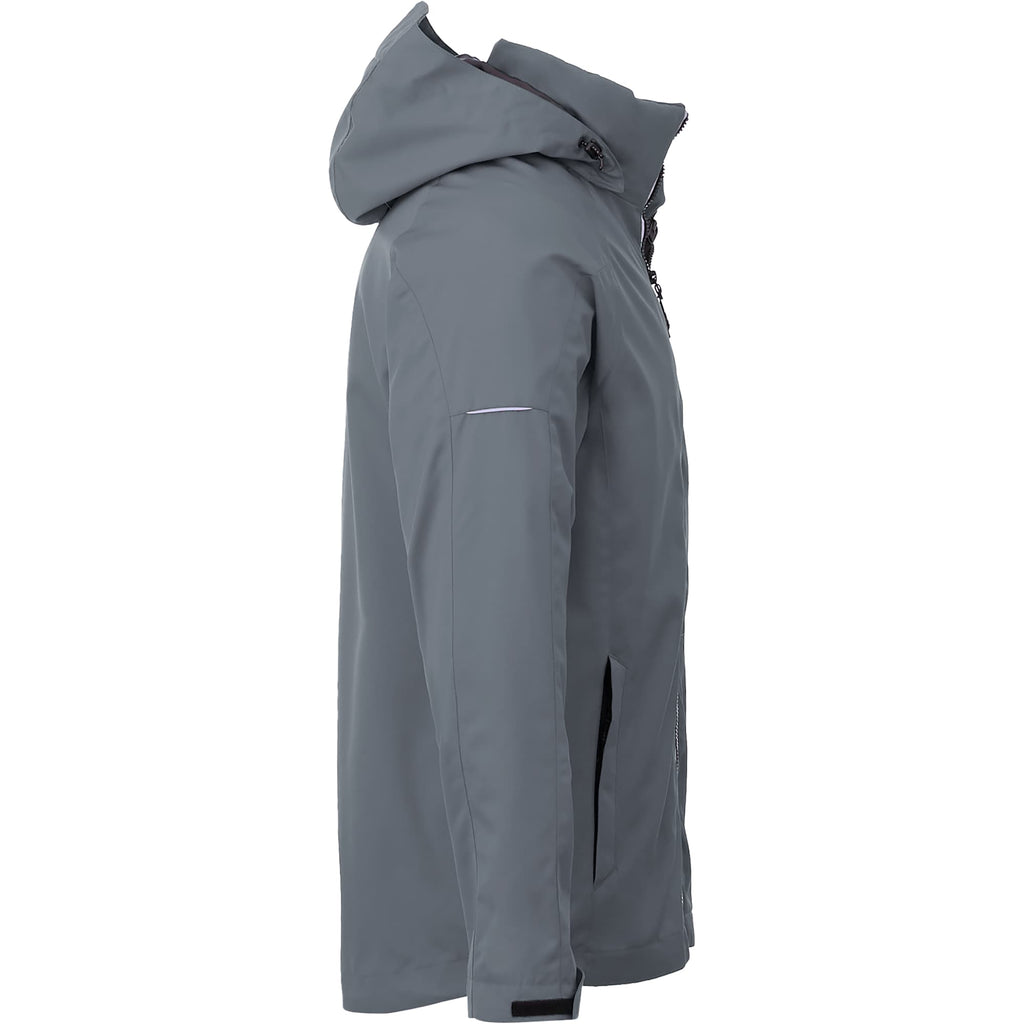 Arlington 3-in-1 Waterproof Jacket with Fleece Liner for Men Debossing - Quarry/Heather Dark Charcoal - Right Side