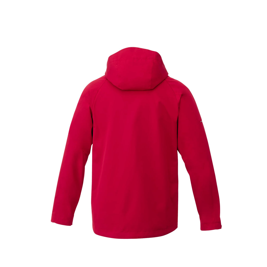 Arlington 3-in-1 Waterproof Jacket with Fleece Liner for Men Debossing - Team Red/Heather Dark Charcoal - Back Flat