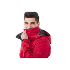 Arlington 3-in-1 Waterproof Jacket with Fleece Liner for Men Debossing - Team Red/Heather Dark Charcoal - Flat 2