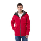 Arlington 3-in-1 Waterproof Jacket with Fleece Liner for Men Debossing - Team Red/Heather Dark Charcoal - Front On Model