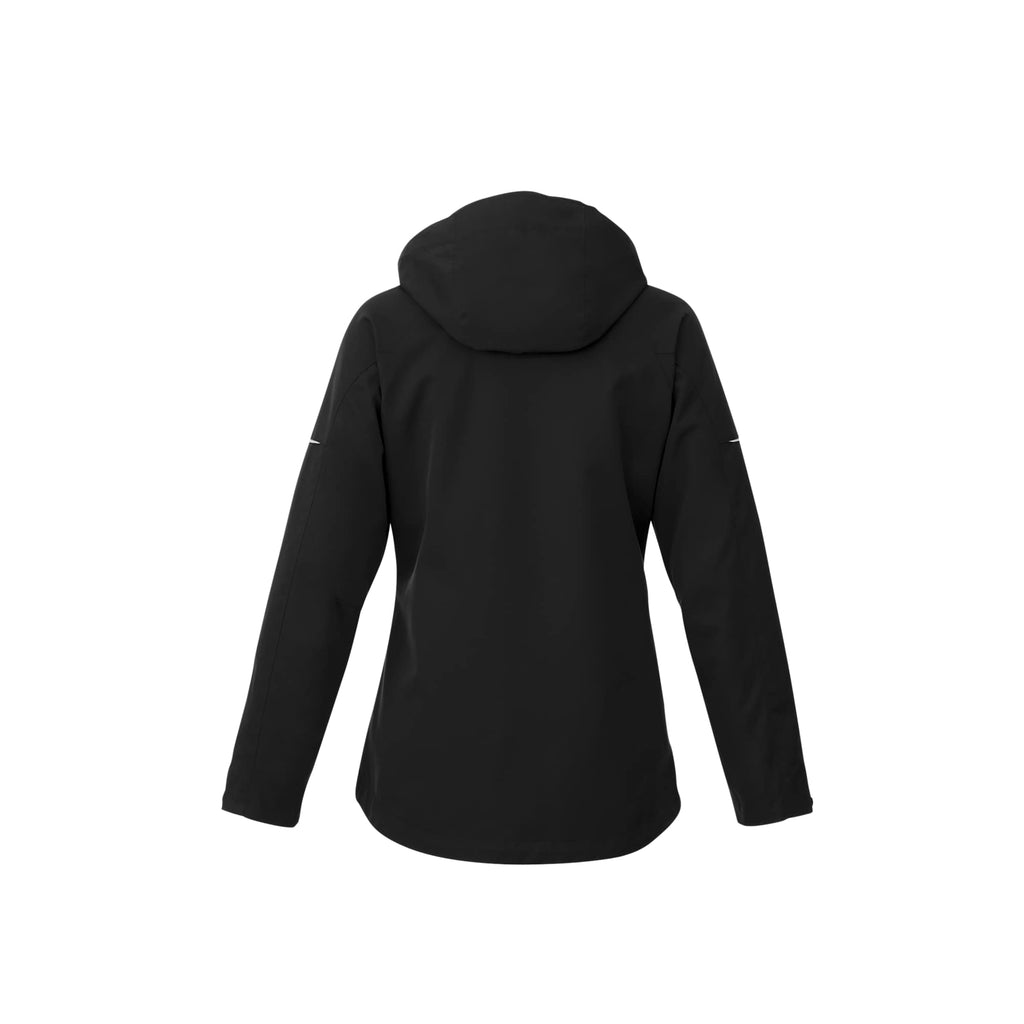 Arlington 3-in-1 Waterproof Jacket with Fleece Liner for Women Debossing - Black/Heather Dark Charcoal - Back Flat