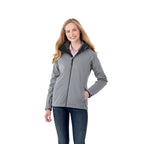 Arlington 3-in-1 Waterproof Jacket with Fleece Liner for Women Debossing - Quarry/Heather Dark Charcoal - Front Flat