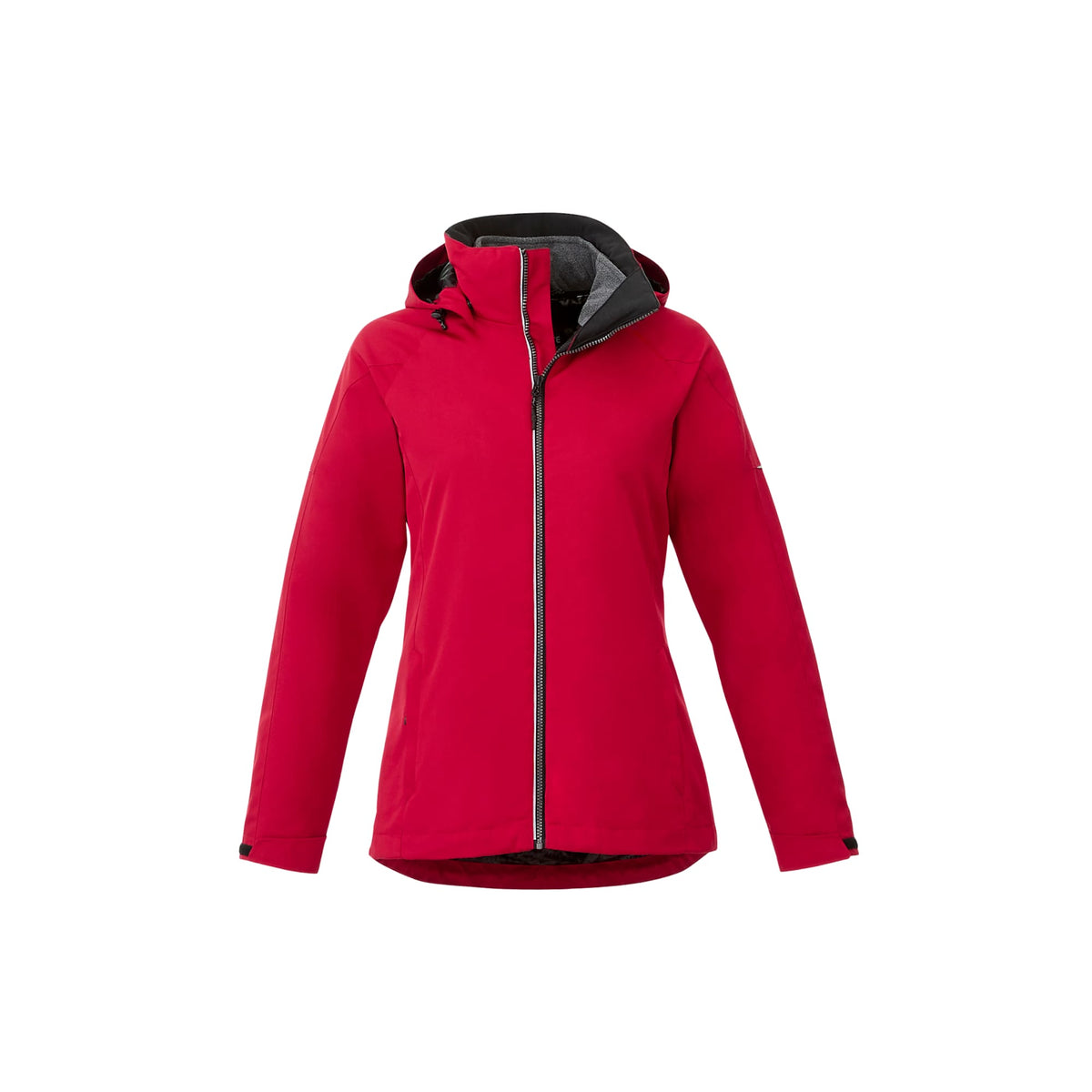 Arlington 3-in-1 Waterproof Jacket with Fleece Liner for Women Debossing - Team Red/Heather Dark Charcoal - Front Flat