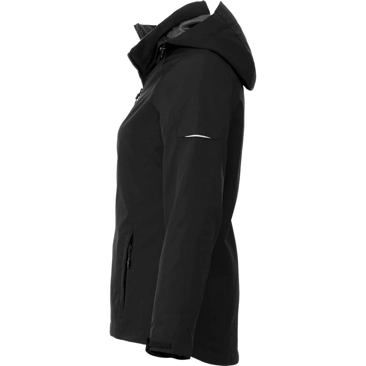 Arlington 3-in-1 Waterproof Jacket with Fleece Liner for Women Transfer - Black/Heather Dark Charcoal - Left Side