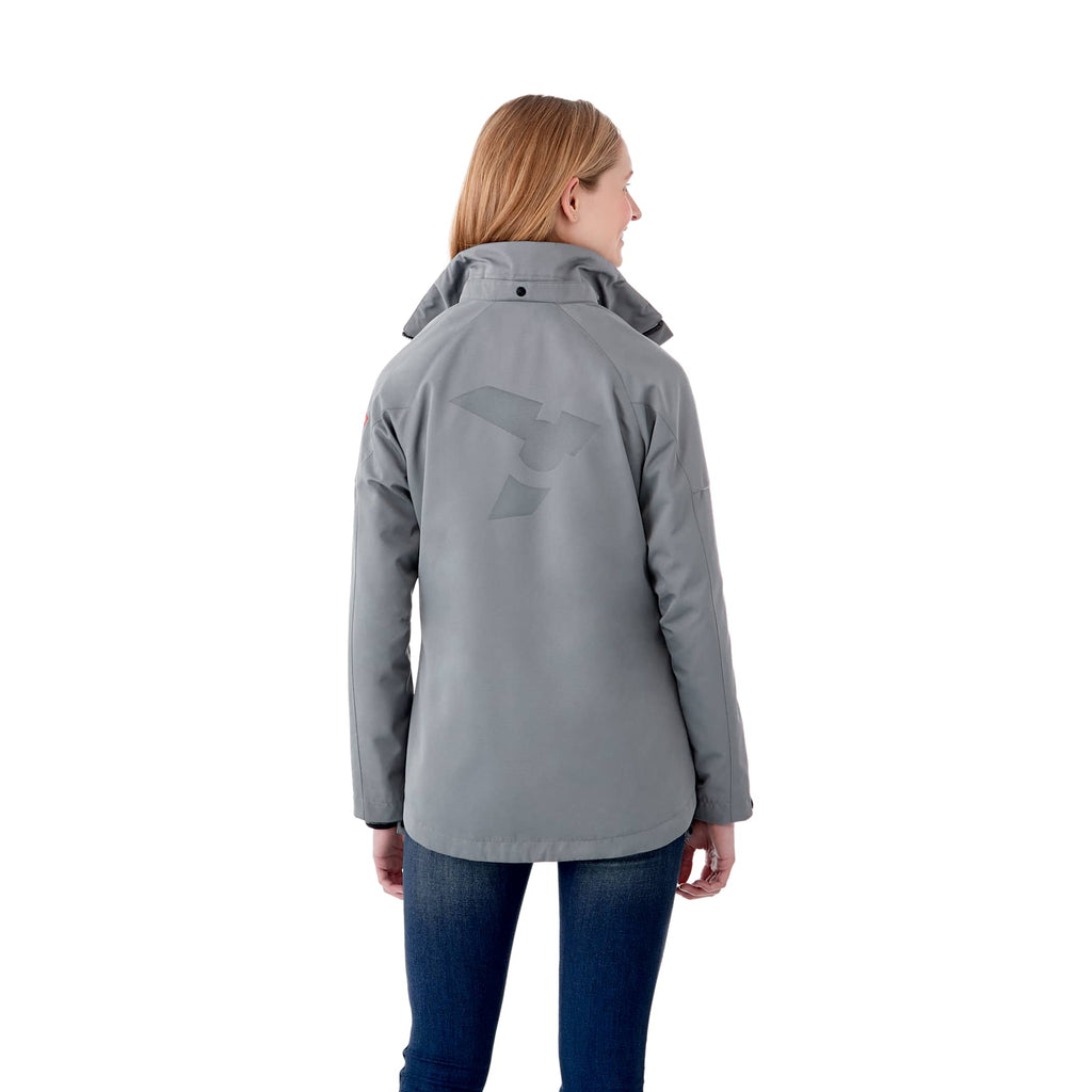 Arlington 3-in-1 Waterproof Jacket with Fleece Liner for Women Transfer - Quarry/Heather Dark Charcoal - Back Flat