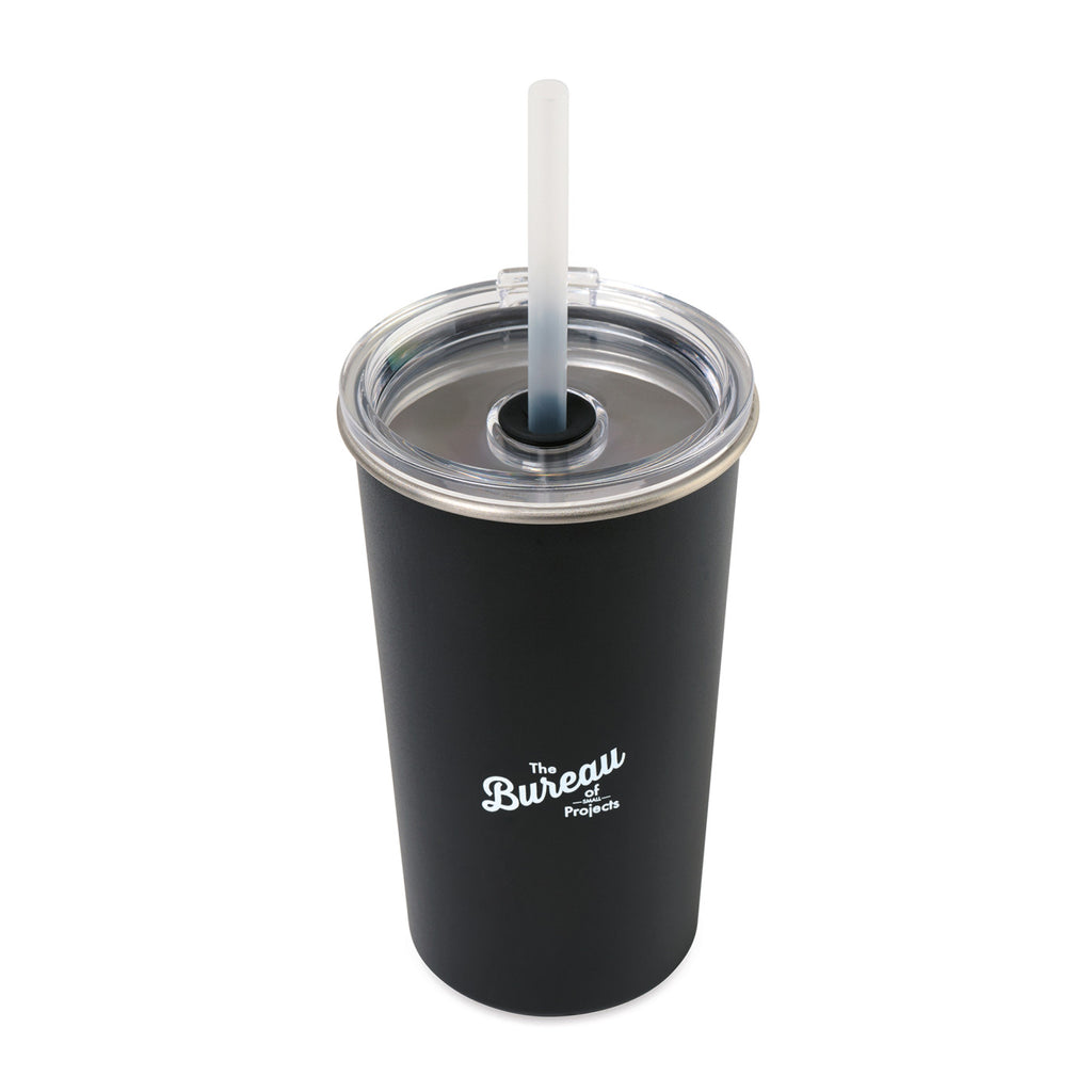 Arlo Classics Stainless Steel Straw Tumbler, 20 oz - Black - View 2