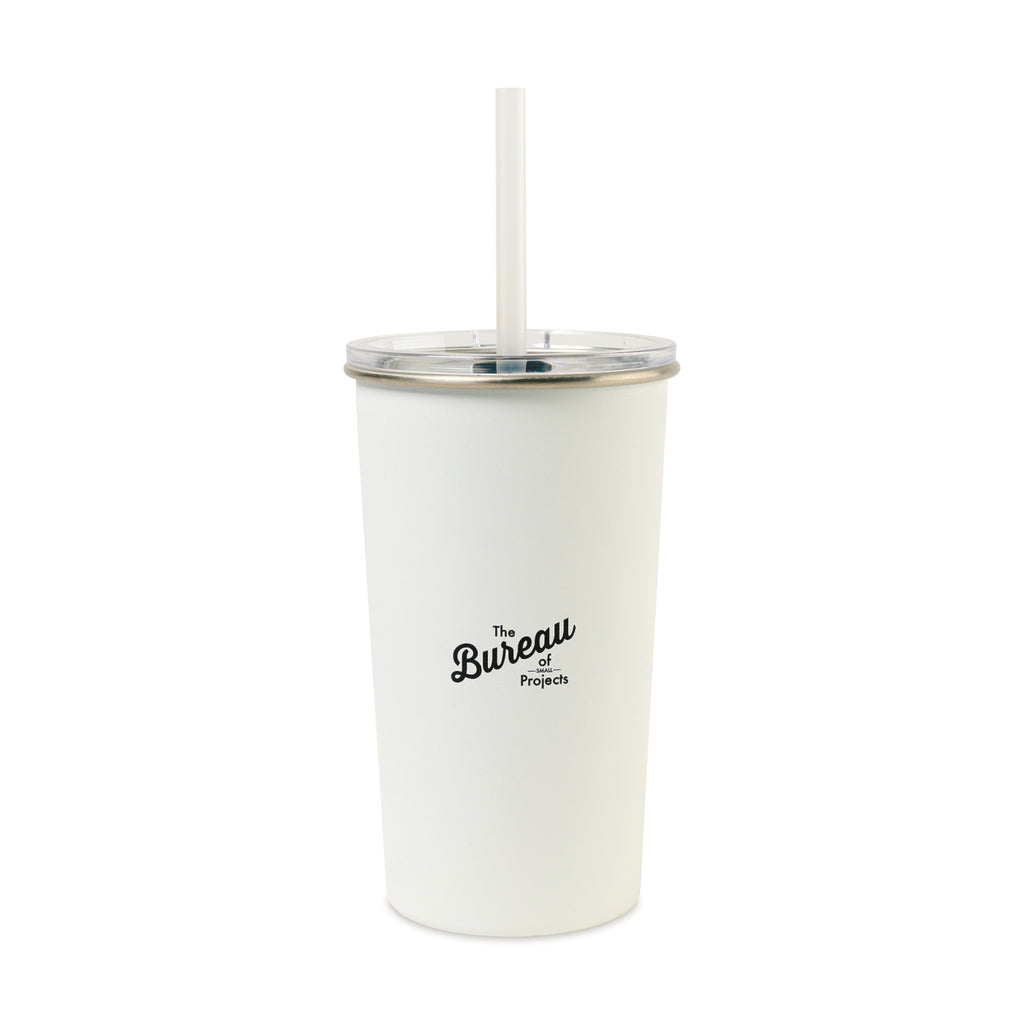 Arlo Classics Stainless Steel Straw Tumbler, 20 oz - White - View 1