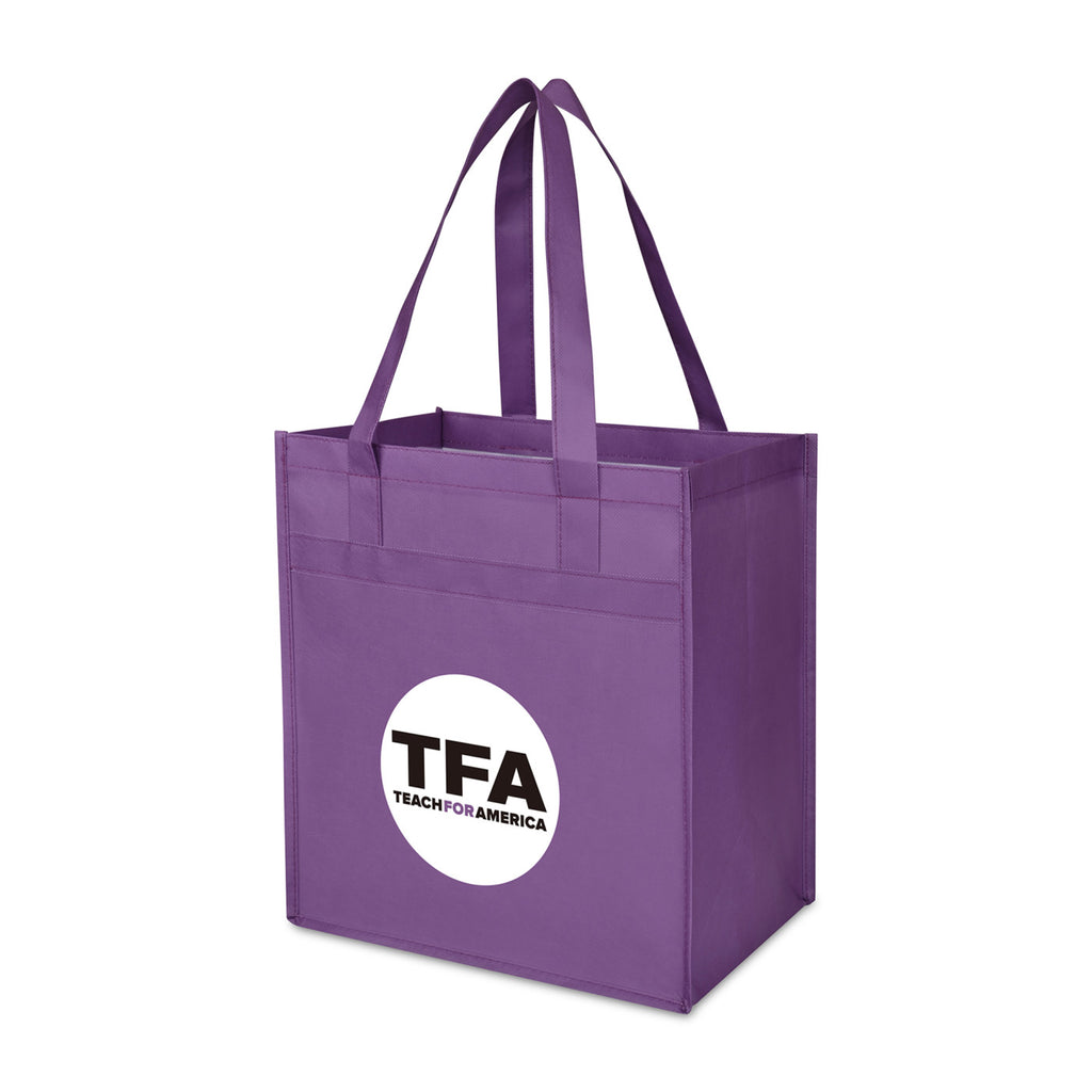 Arlo Deluxe Shopping Bag in Recycled Non-Woven - Purple - View 2