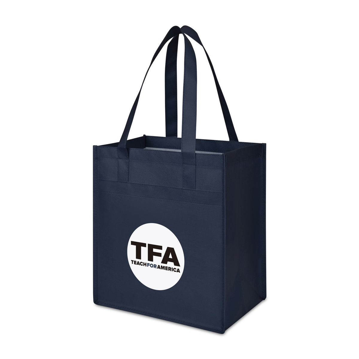 Arlo Deluxe Shopping Bag in Recycled Non-Woven Transfer - Navy - View 2