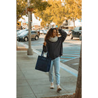 Arlo Deluxe Shopping Bag in Recycled Non-Woven Transfer - Navy - View 3