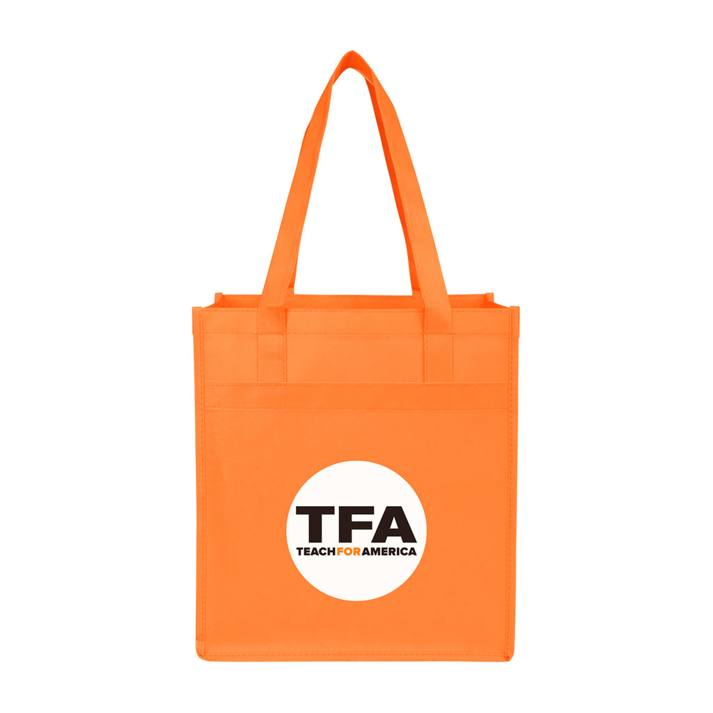 Arlo Deluxe Shopping Bag in Recycled Non-Woven Transfer - Orange - View 1