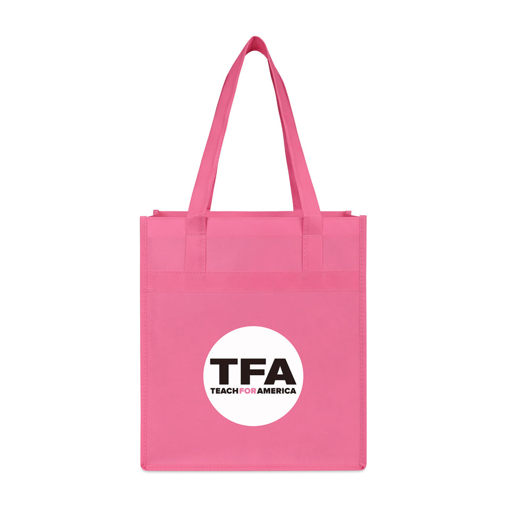 Arlo Deluxe Shopping Bag in Recycled Non-Woven Transfer - Pink - View 1