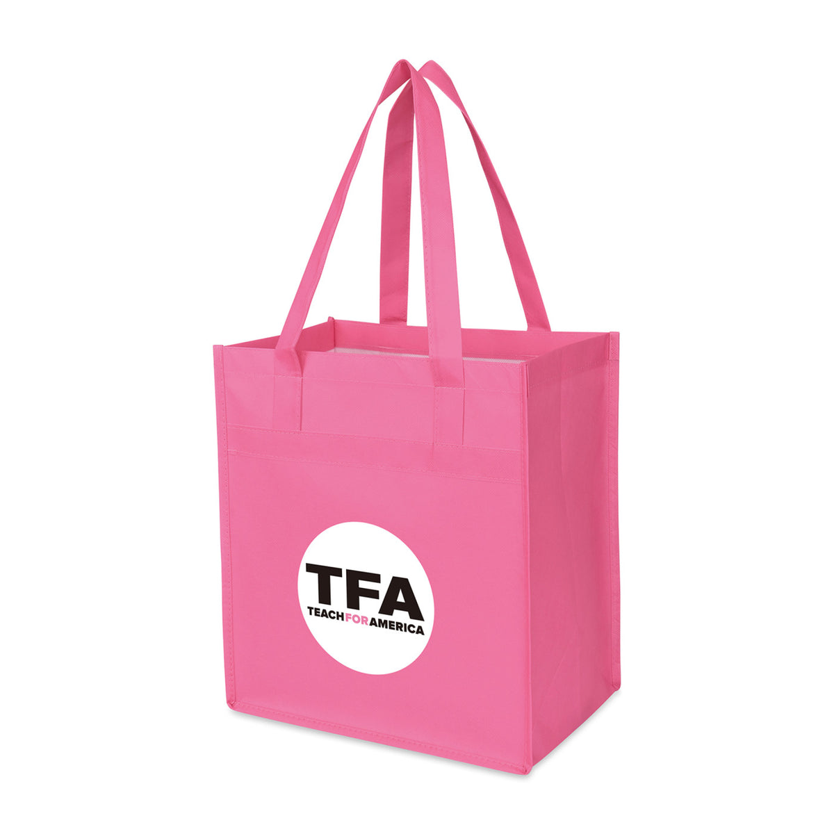 Arlo Deluxe Shopping Bag in Recycled Non-Woven Transfer - Pink - View 2
