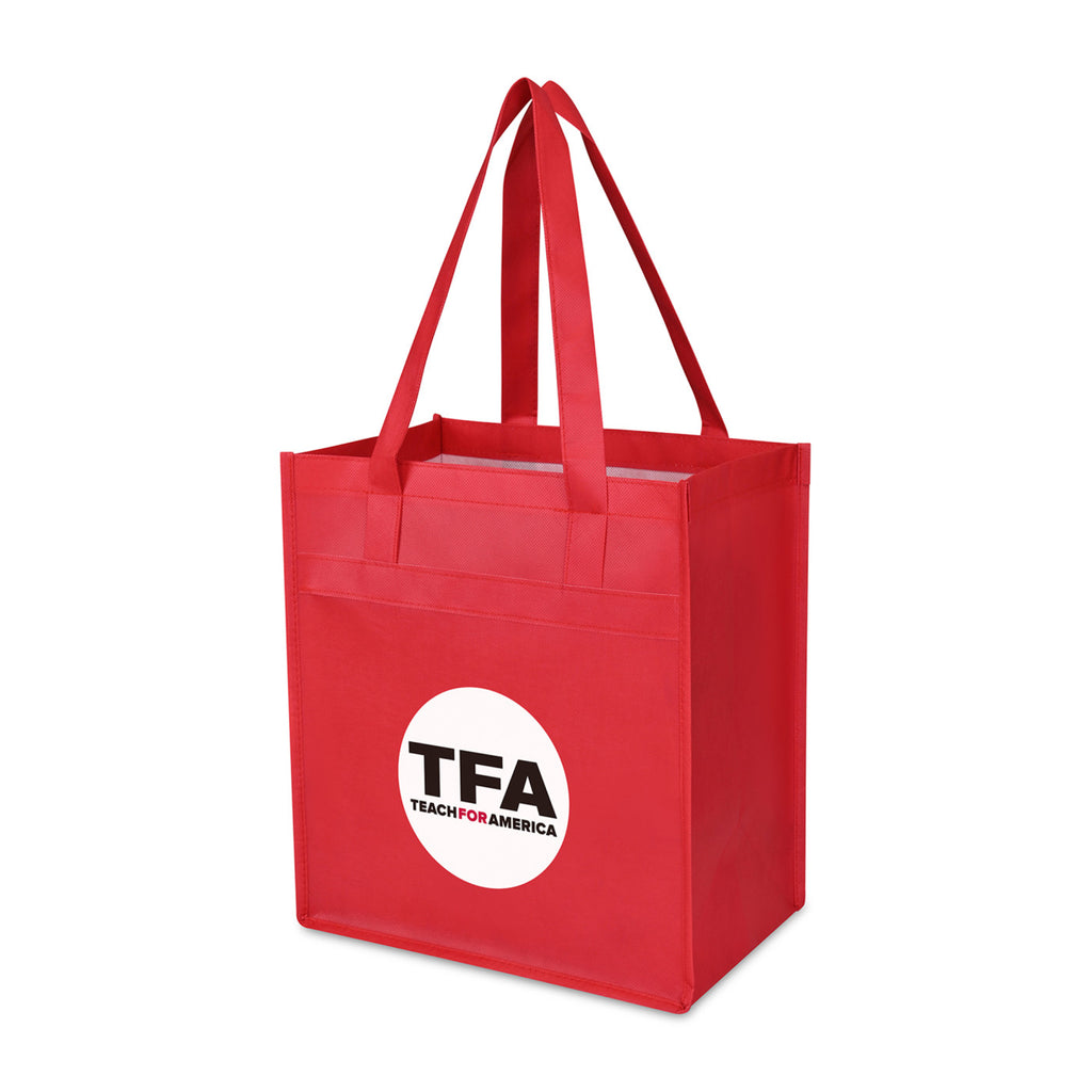 Arlo Deluxe Shopping Bag in Recycled Non-Woven Transfer - Red - View 2