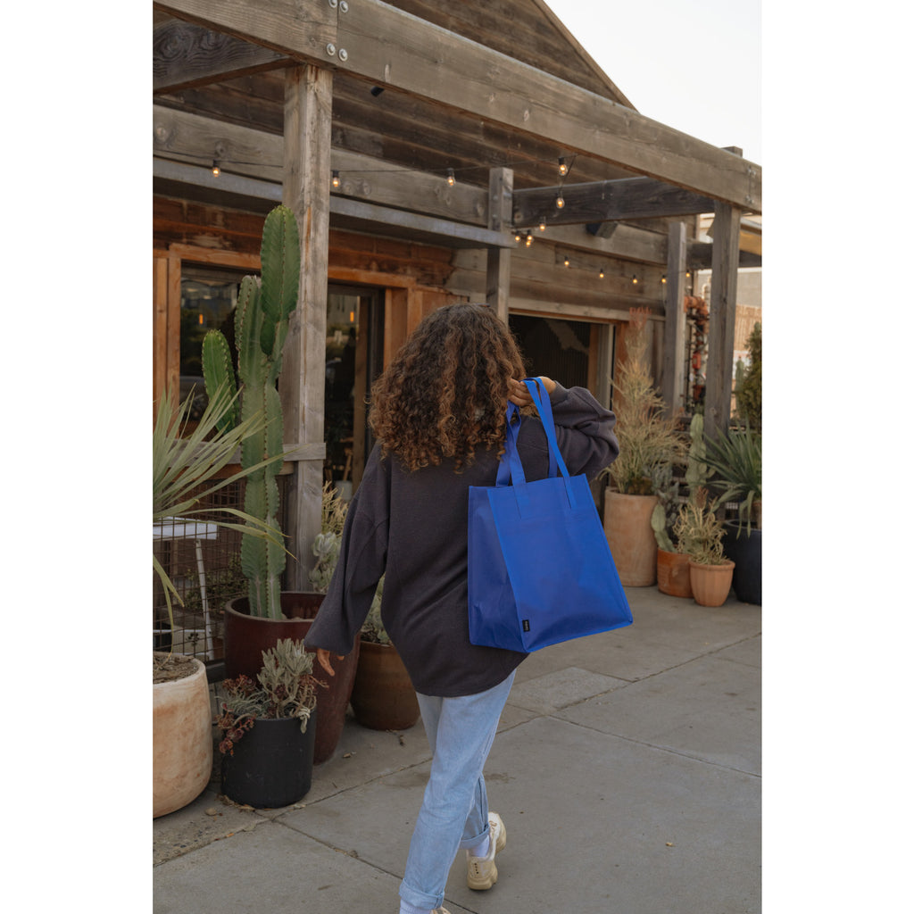 Arlo Deluxe Shopping Bag in Recycled Non-Woven Transfer - Royal Blue - View 4