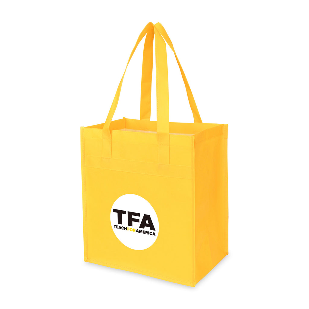 Arlo Deluxe Shopping Bag in Recycled Non-Woven - Yellow - View 2