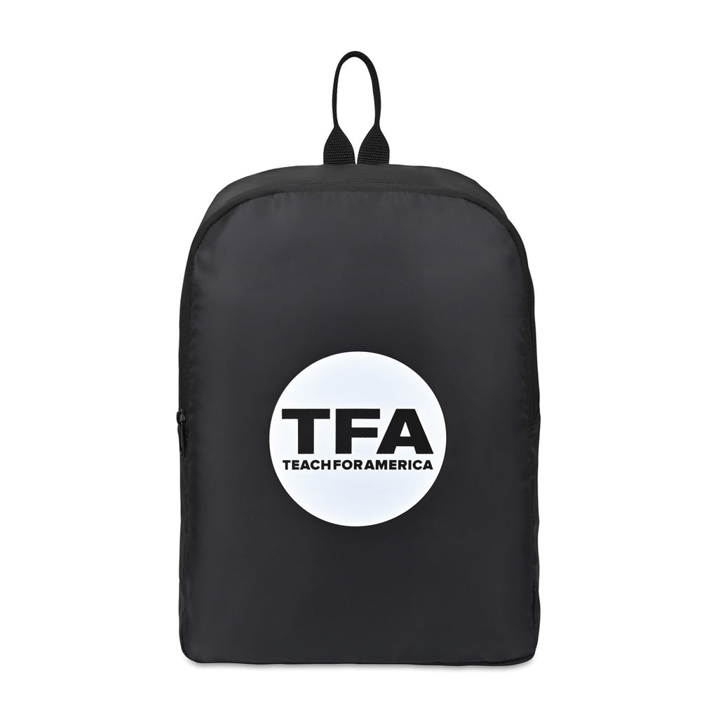 Arlo Recycled Backpack with Key Leash Embroidery - Black - View 1