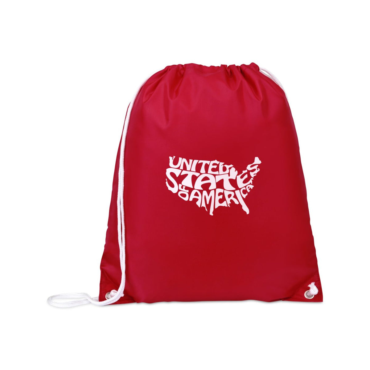 Arlo Recycled Drawstring Backpack Embroidery - Red - View 1
