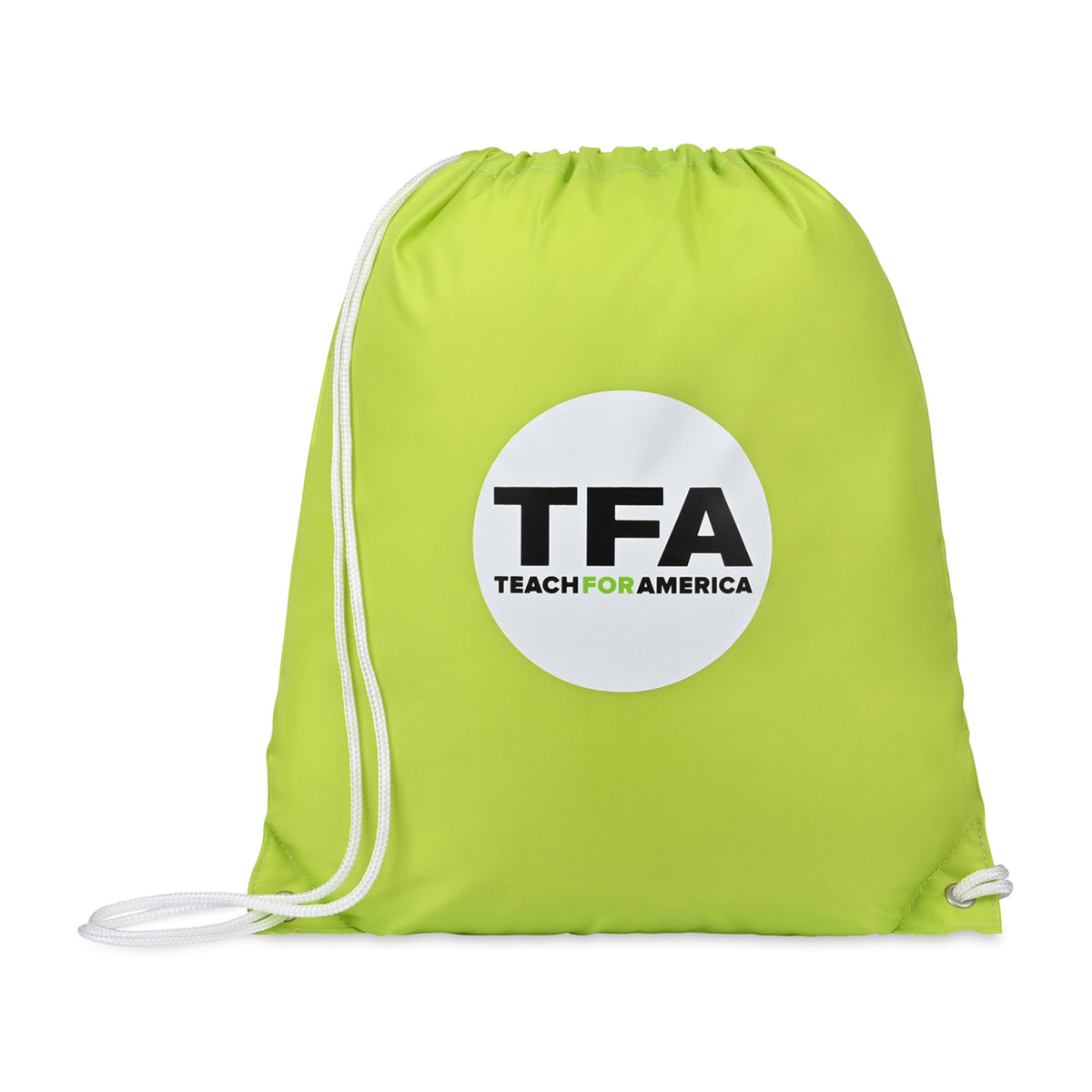 Arlo Recycled Drawstring Backpack Transfer - Lime Green - View 1