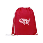 Arlo Recycled Drawstring Backpack Transfer - Red - View 1
