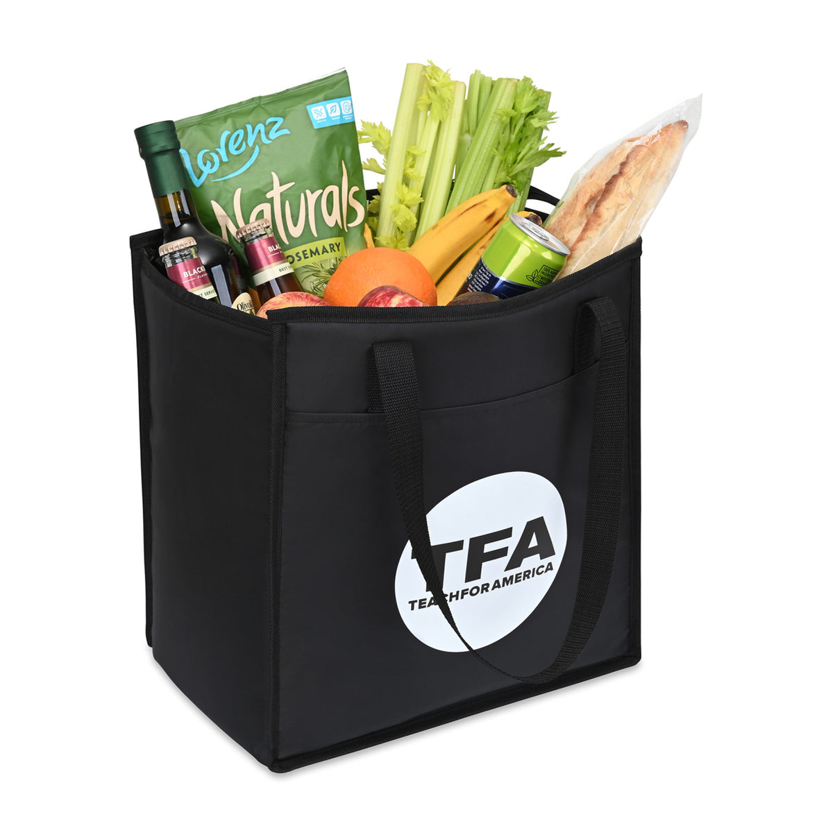 Arlo Recycled Insulated Grocery Tote - Black - View 3