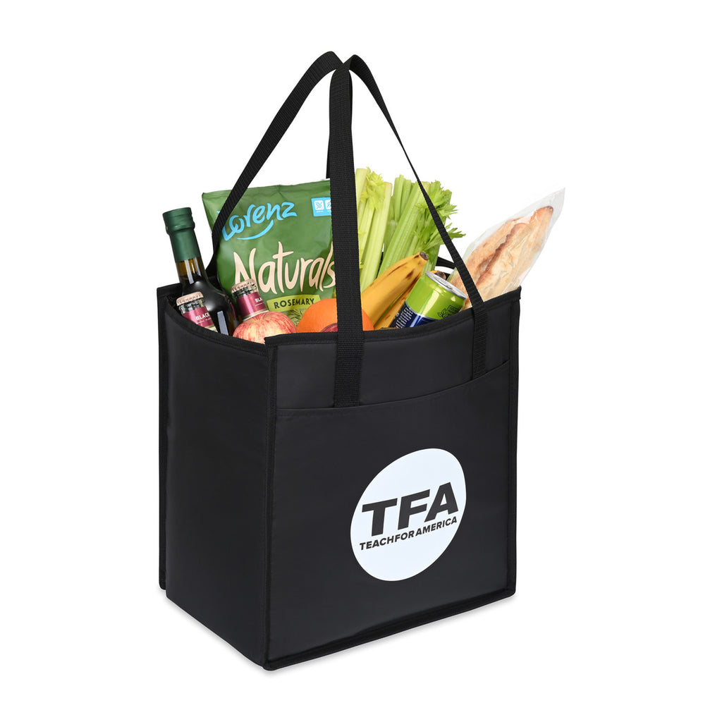 Arlo Recycled Insulated Grocery Tote - Black - View 4