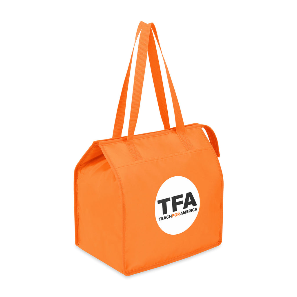 Arlo Recycled Insulated Grocery Tote - Orange - View 3