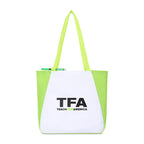 Arlo Recycled Tote Bag with Pen Loop Embroidery - Lime Green - View 1