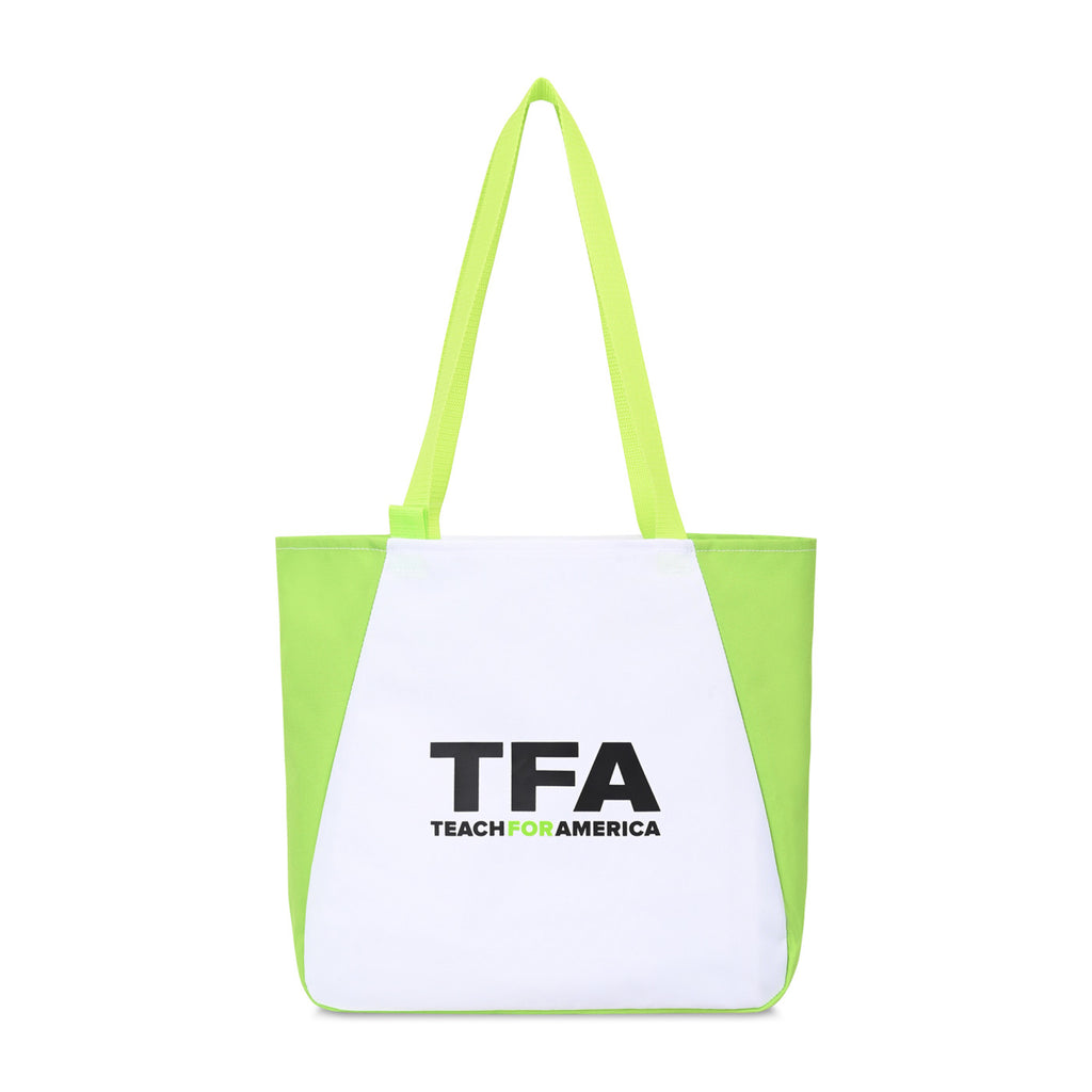 Arlo Recycled Tote Bag with Pen Loop - Lime Green - View 2
