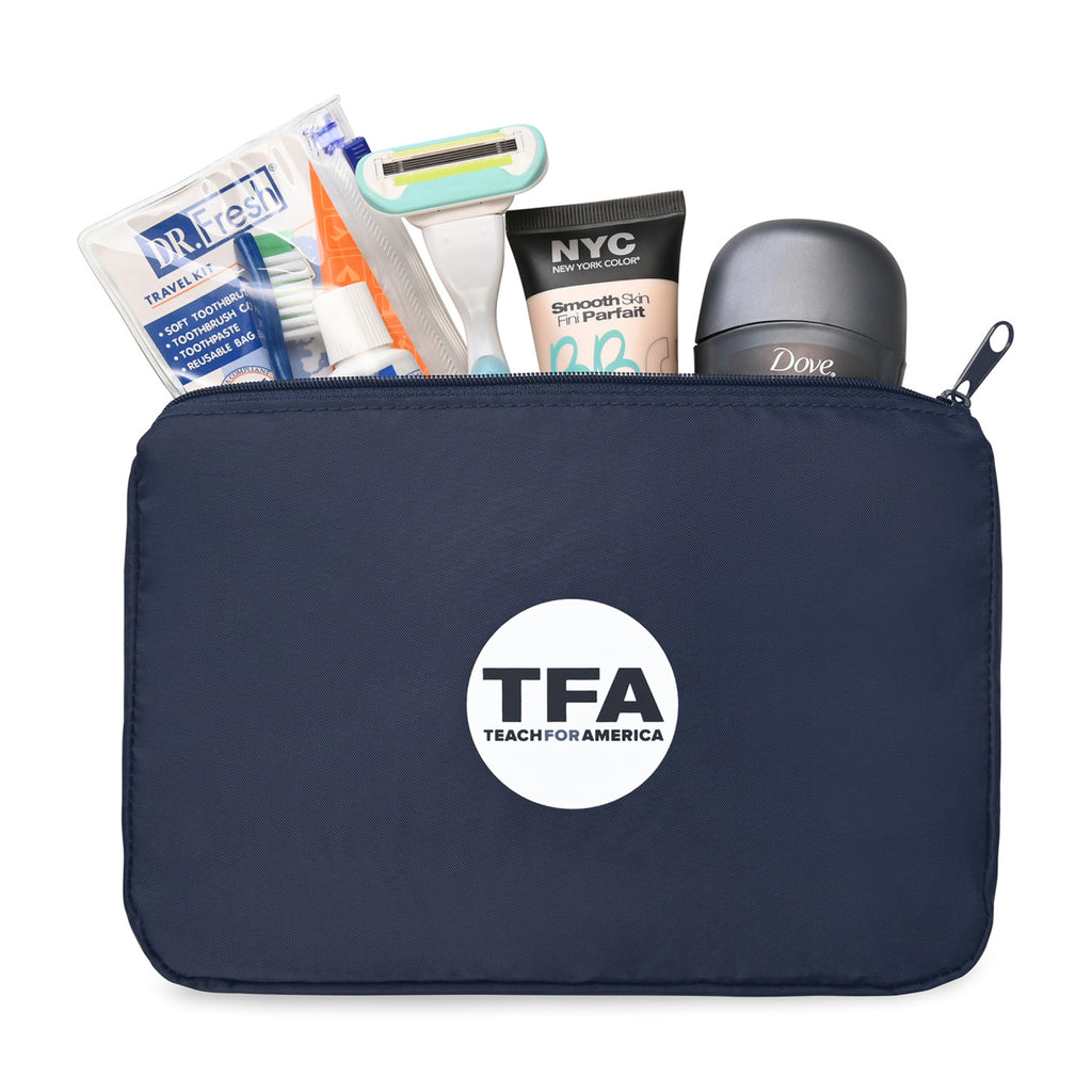 Arlo Recycled Zip Pouch - Navy - View 3