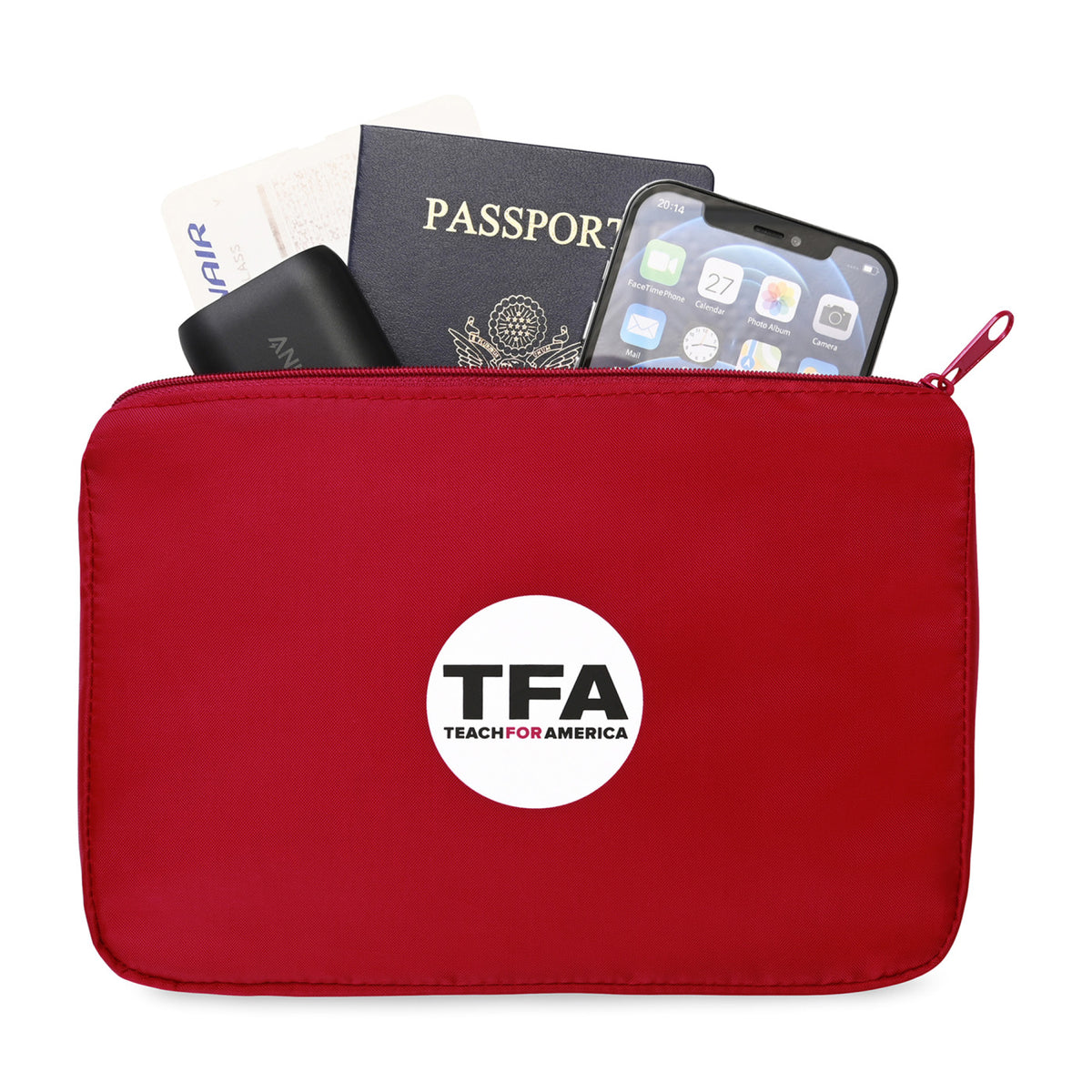 Arlo Recycled Zip Pouch - Red - View 3