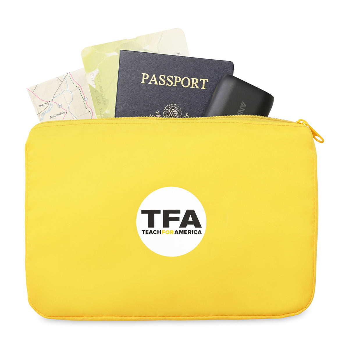 Arlo Recycled Zip Pouch Transfer - Yellow - View 3