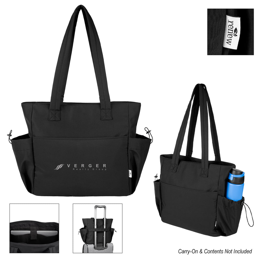 Arthur Recycled Tote Bag for Computers - Black - Silk Screen