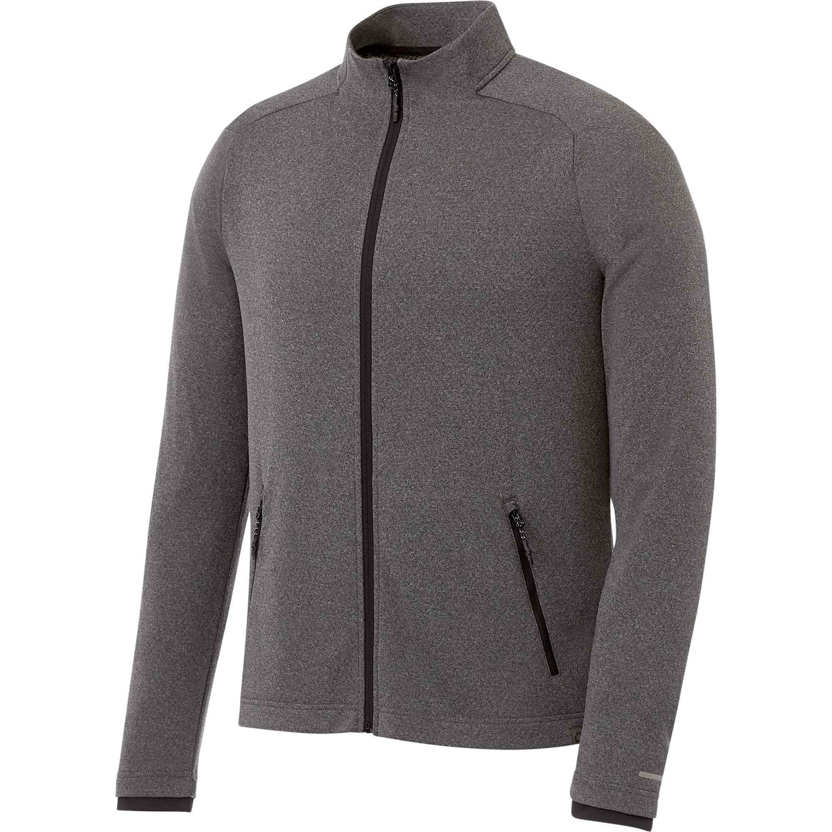 Asgard Eco Knit Full Zip Jacket for Men Debossing - Heather Dark Charcoal - Right Angle 2