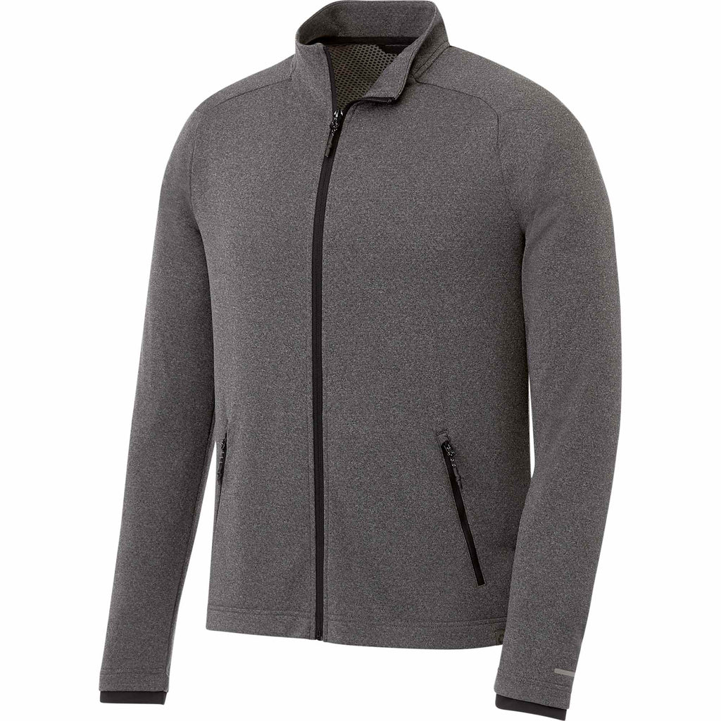 Asgard Eco Knit Full Zip Jacket for Men Debossing - Heather Dark Charcoal - Right Angle