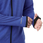 Asgard Eco Knit Full Zip Jacket for Men Debossing - New Royal Heather - Front On Model Detail