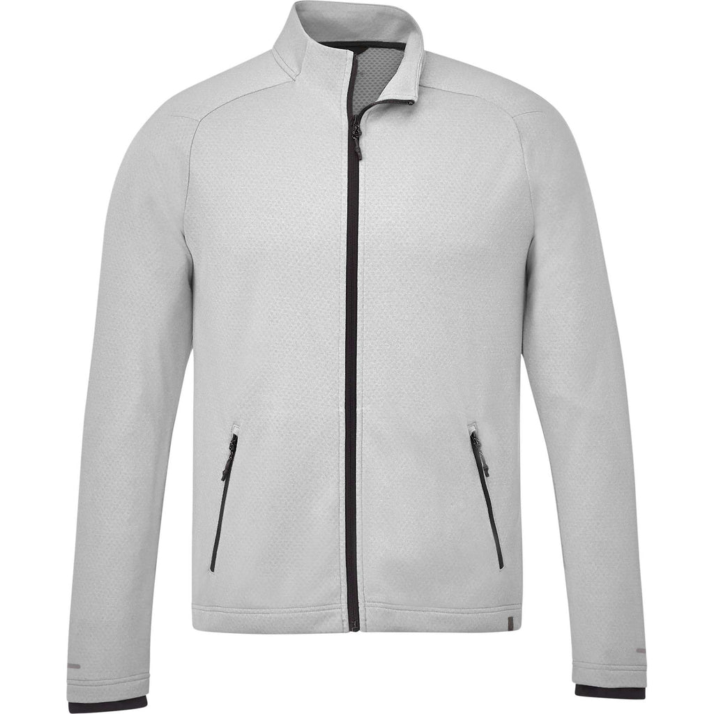 Asgard Eco Knit Full Zip Jacket for Men Debossing - Silver Heather - Front 2