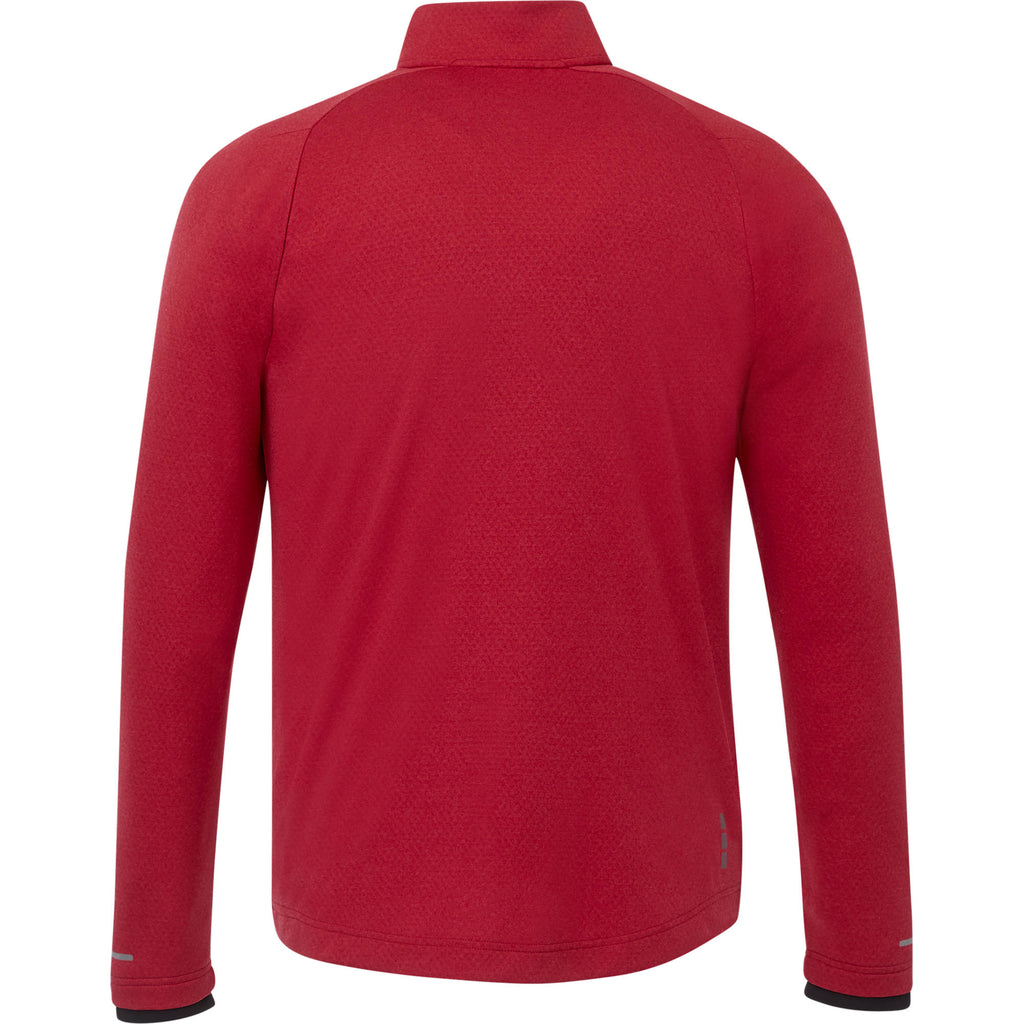 Asgard Eco Knit Full Zip Jacket for Men Debossing - Team Red Heather - Back