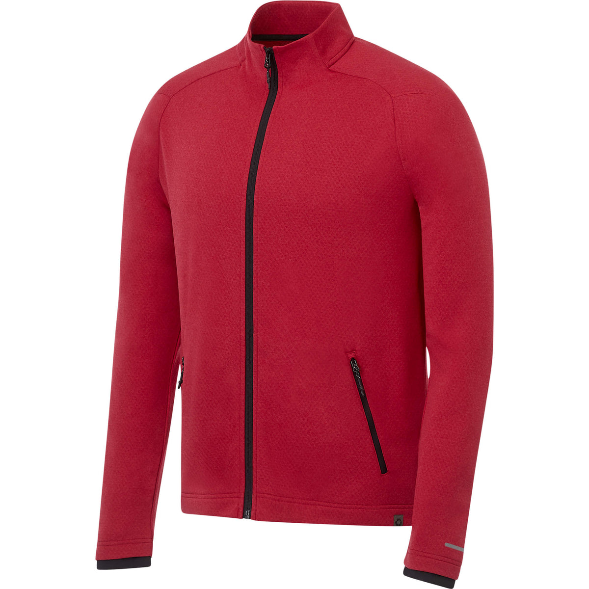 Asgard Eco Knit Full Zip Jacket for Men Debossing - Team Red Heather - Right Angle