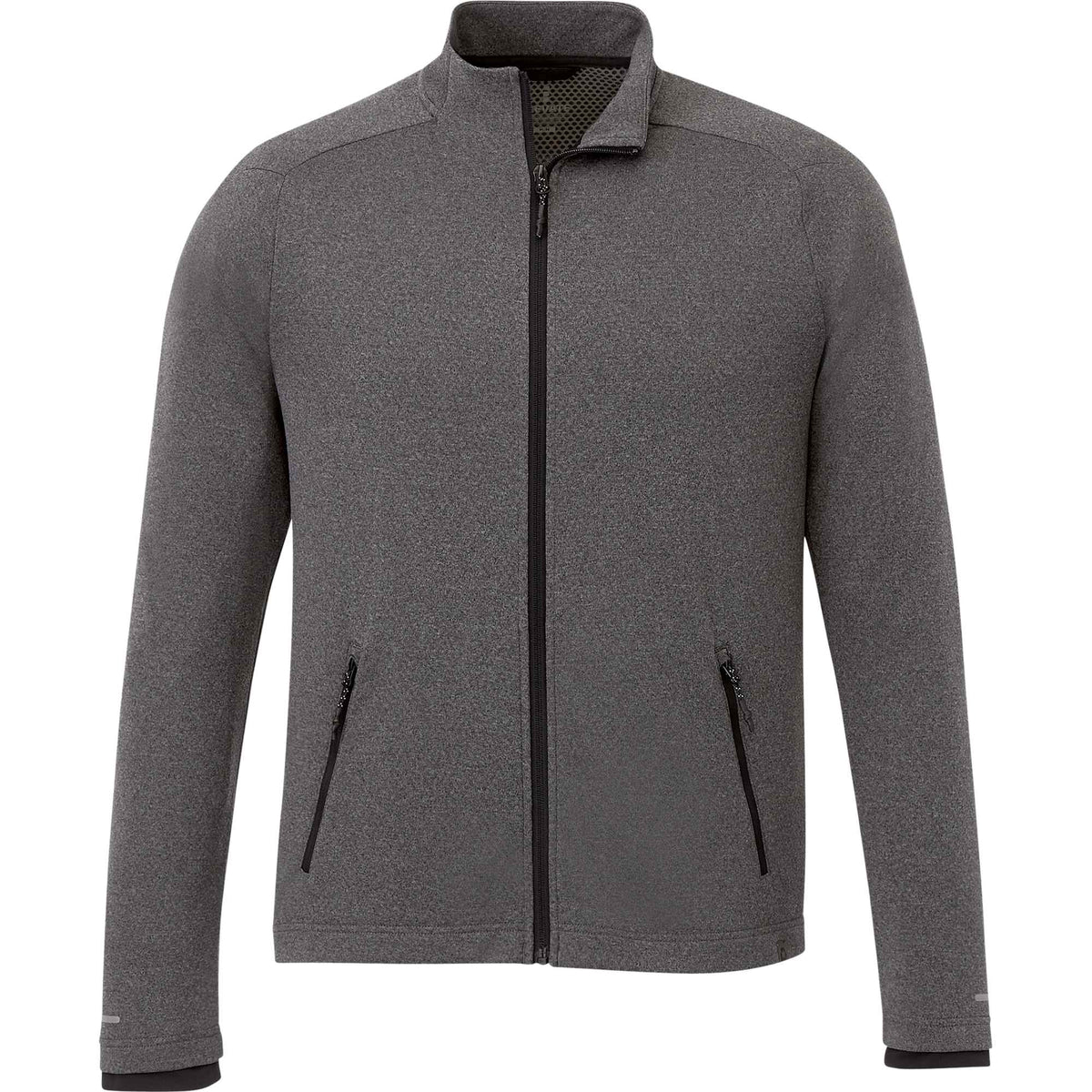 Asgard Eco Knit Full Zip Jacket for Men Embroidery - Heather Dark Charcoal - Front