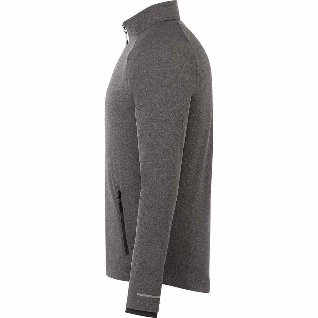 Asgard Eco Knit Full Zip Jacket for Men Embroidery - Heather Dark Charcoal - Left Side