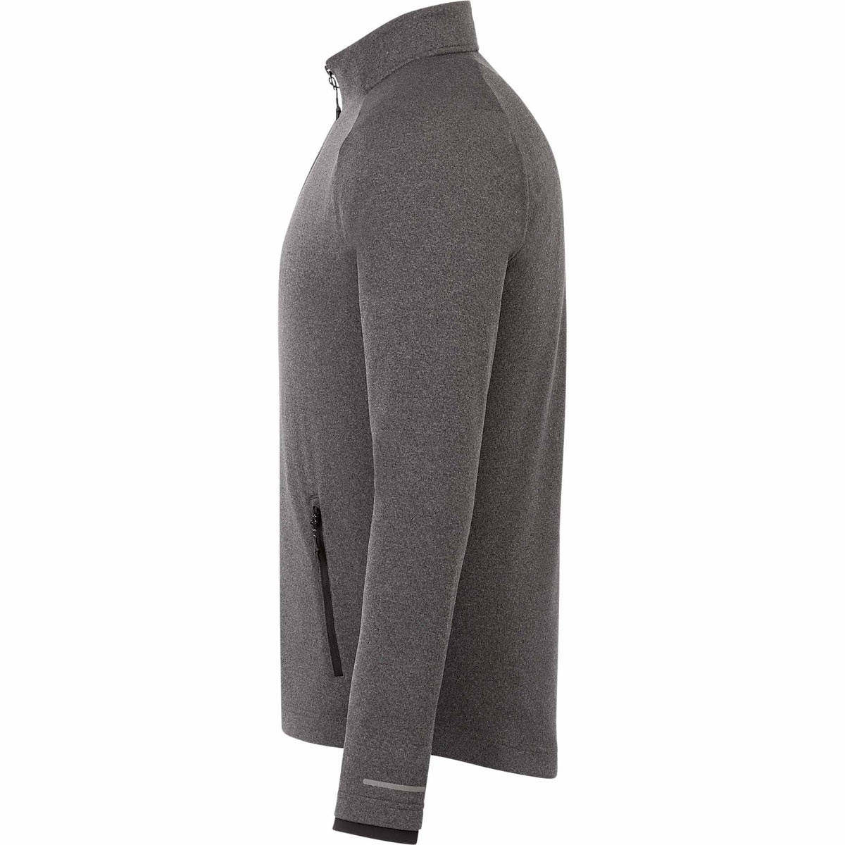 Asgard Eco Knit Full Zip Jacket for Men Embroidery - Heather Dark Charcoal - Left Side