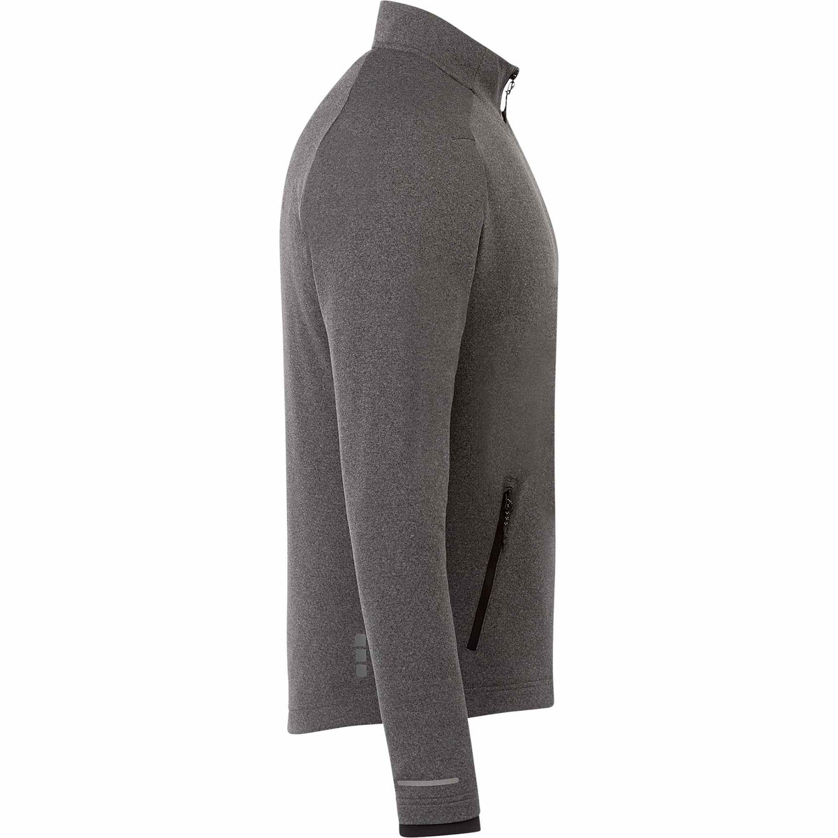 Asgard Eco Knit Full Zip Jacket for Men Embroidery - Heather Dark Charcoal - Right Side