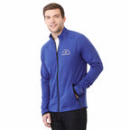 Asgard Eco Knit Full Zip Jacket for Men Embroidery - New Royal Heather - Left Angle On Model 2