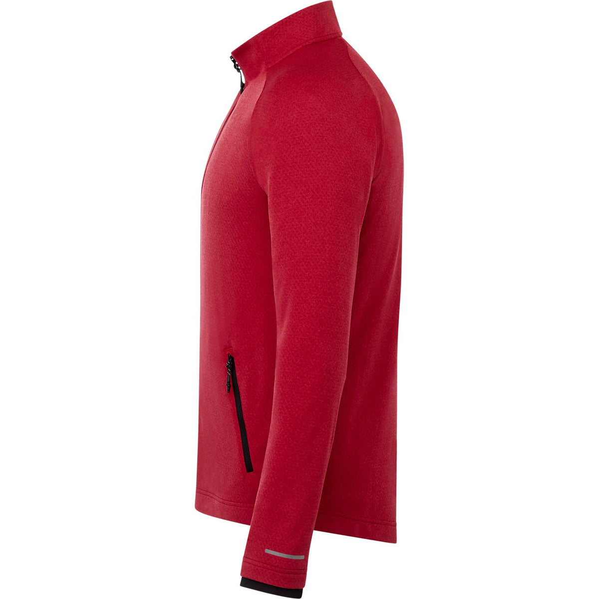 Asgard Eco Knit Full Zip Jacket for Men Embroidery - Team Red Heather - Left Side