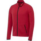 Asgard Eco Knit Full Zip Jacket for Men Embroidery - Team Red Heather - Right Angle 2
