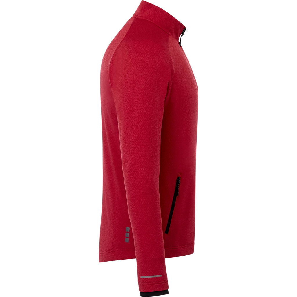 Asgard Eco Knit Full Zip Jacket for Men Embroidery - Team Red Heather - Right Side