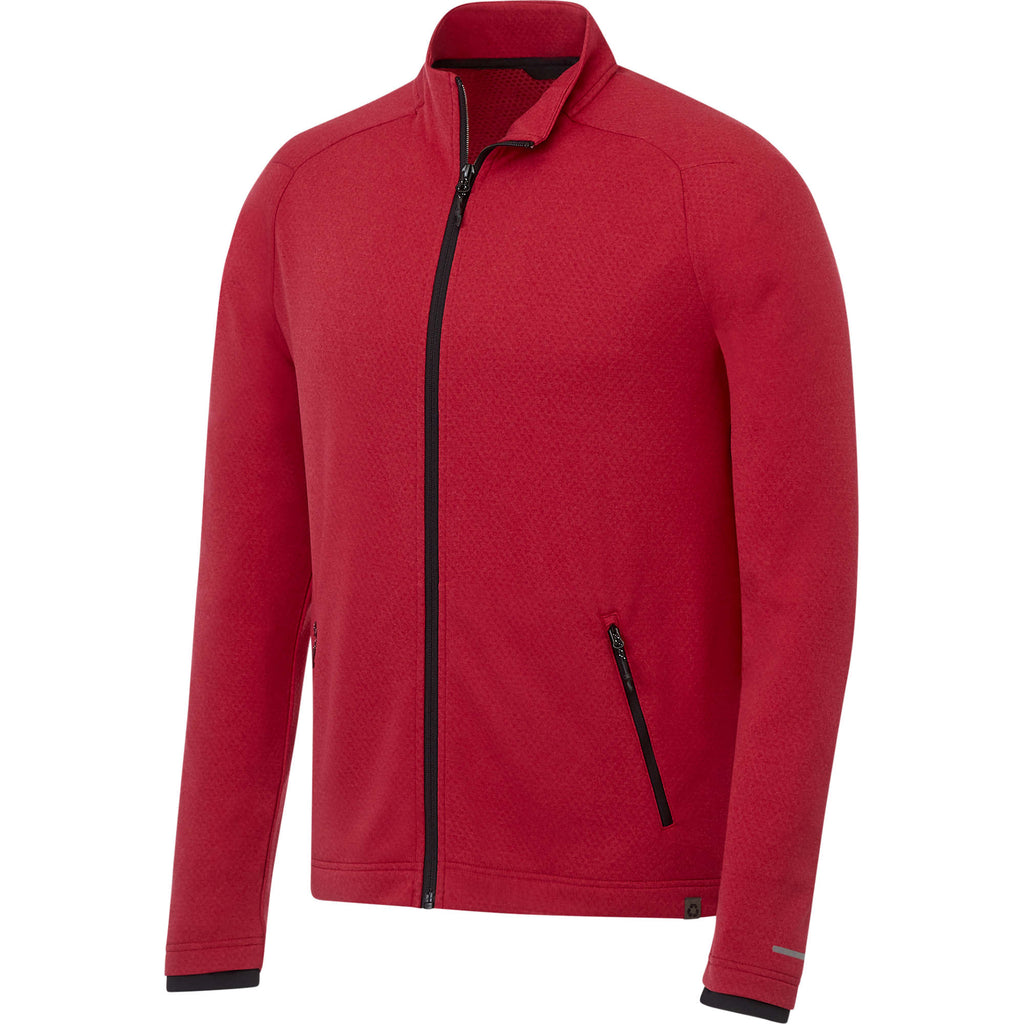 Asgard Eco Knit Full Zip Jacket for Men Transfer - Team Red Heather - Right Angle 2