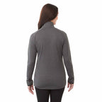 Asgard Eco Knit Full Zip Jacket for Women Laser Engraving - Heather Dark Charcoal - Back On Model